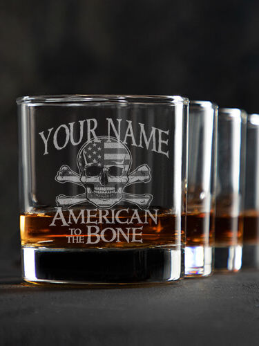 American to the Bone : Rocks Glasses - Engraved