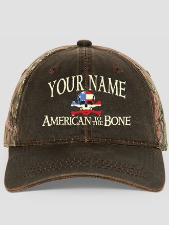 American to the Bone : Embroidered 2-Tone Camo Hats