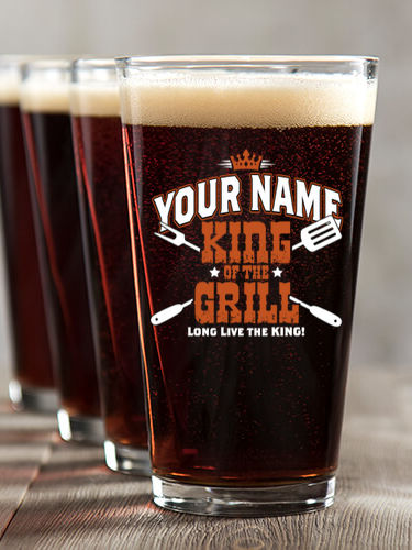 King of the Grill : Pint Glasses - Color Printed