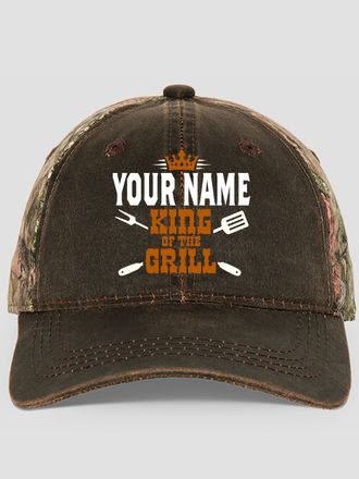King of the Grill : Embroidered 2-Tone Camo Hats