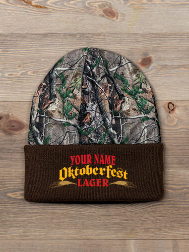 Oktoberfest Lager : Embroidered 2-Tone Camo Cuffed Beanie