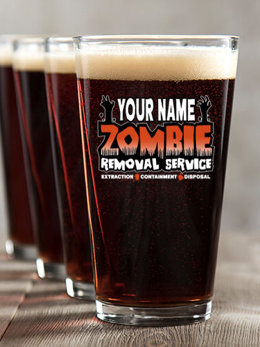 Zombie Removal Service : Pint Glasses - Color Printed