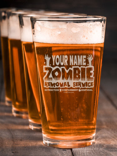 Zombie Removal Service : Pint Glasses - Engraved