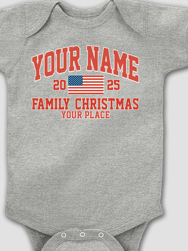 American Christmas Varsity : Printed Baby Bodysuits