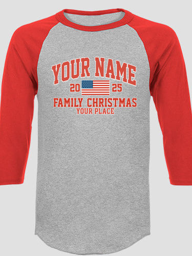 American Christmas Varsity : Printed Raglan Shirts