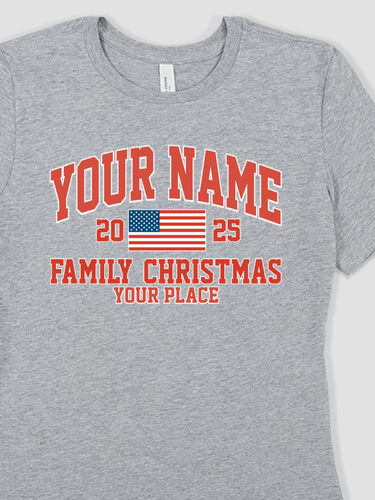 American Christmas Varsity : Premium Ladies T-Shirts