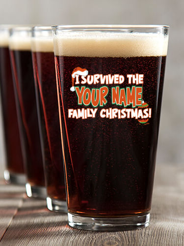 I Survived Christmas : Pint Glasses - Color Printed