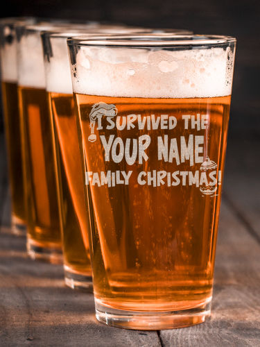 I Survived Christmas : Pint Glasses - Engraved