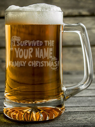 I Survived Christmas : Beer Mugs - Engraved