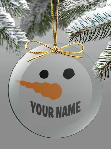 Snowman : 4 Inch Round Glass Ornament