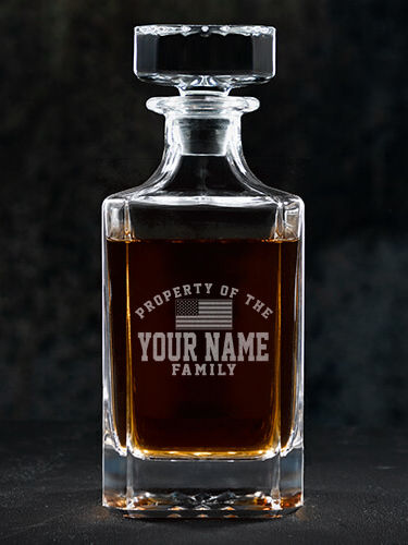Property of Flag : Whiskey Decanter - Engraved