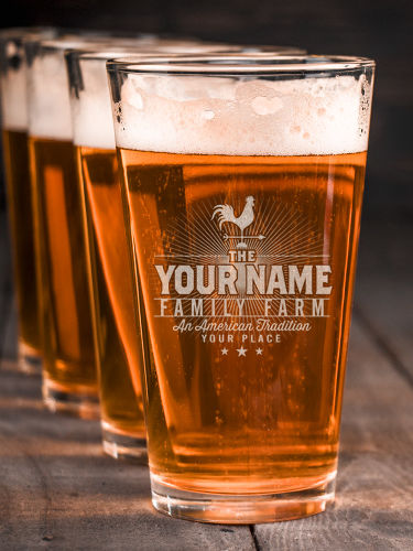 American Farm : Pint Glasses - Engraved