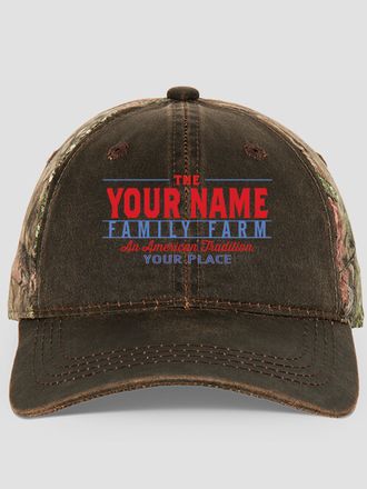 American Farm : Embroidered 2-Tone Camo Hats
