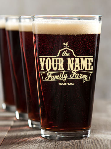 Family Farm : Pint Glasses - Color Printed