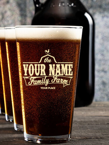 Family Farm : Growler Pint Glass Gift Sets - Color Printed