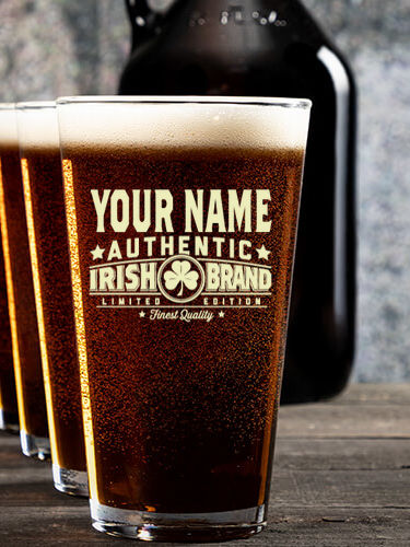 Irish Brand : Growler Pint Glass Gift Sets - Color Printed