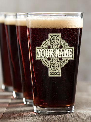 Celtic Stone Cross : Pint Glasses - Color Printed