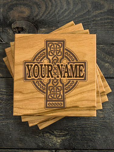 Celtic Stone Cross : Coasters - Engraved
