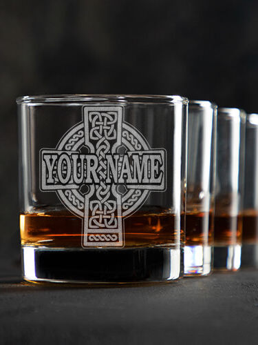Celtic Stone Cross : Rocks Glasses - Engraved