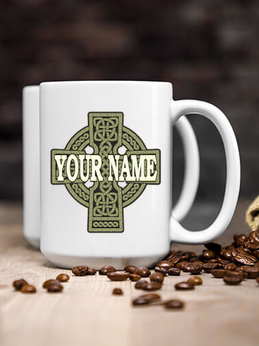 Celtic Stone Cross : Ceramic Coffee Mugs