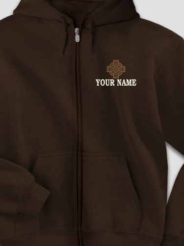 Celtic Stone Cross : Embroidered Zip Hoodies