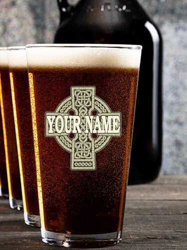 Celtic Stone Cross : Growler Pint Glass Gift Sets - Color Printed