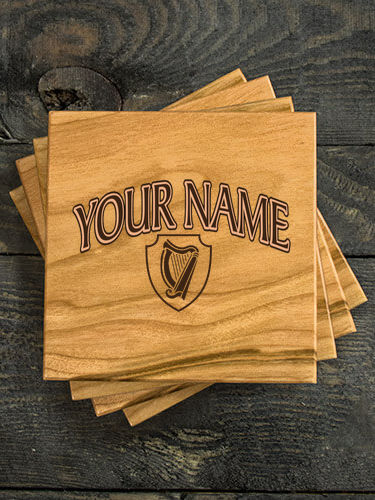 Irish Harp : Coasters - Engraved