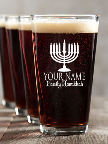 Hanukkah : Pint Glasses - Color Printed