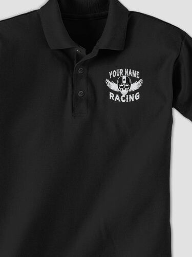 Racing Skull : Embroidered Polo Shirts