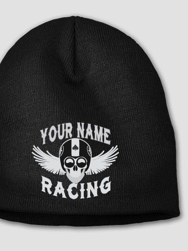 Racing Skull : Embroidered Beanies