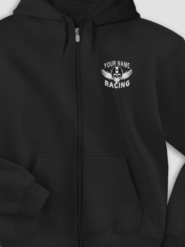 Racing Skull : Embroidered Zip Hoodies
