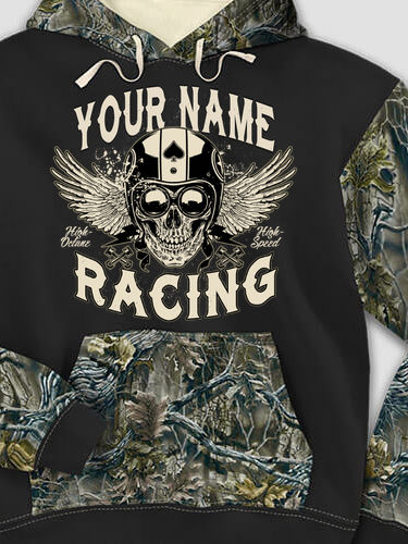 Racing Skull : Printed 2-Tone Camo Hoodies