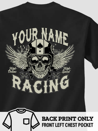 Racing Skull : Printed Pocket T-Shirts
