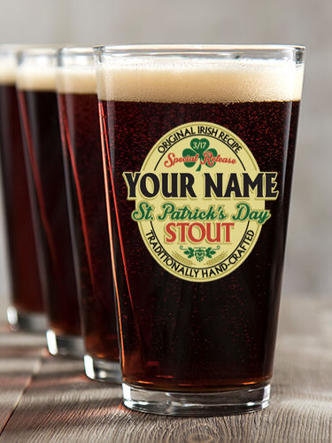 St. Patrick's Day Stout : Pint Glasses - Color Printed