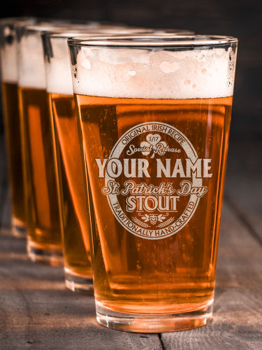 St. Patrick's Day Stout : Pint Glasses - Engraved