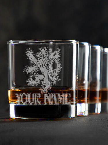 Czech Lion : Rocks Glasses - Engraved