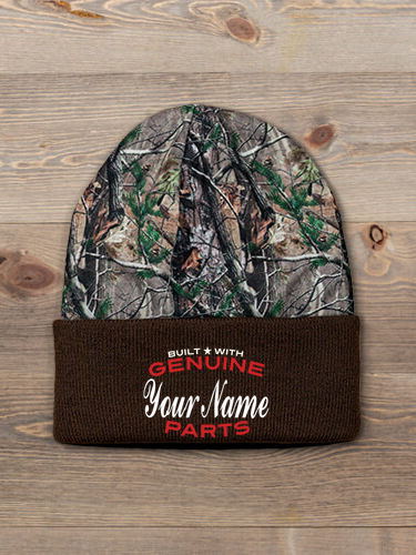 Genuine Parts : Embroidered 2-Tone Camo Cuffed Beanie