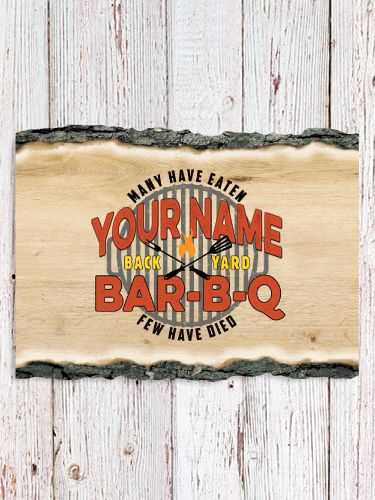 Few Have Died BBQ : Faux Sliced Log Plaque