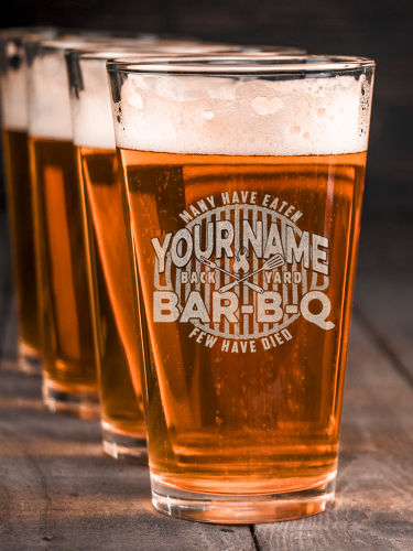 Few Have Died BBQ : Pint Glasses - Engraved