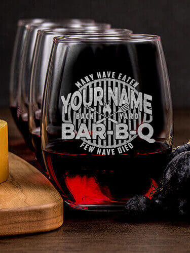 Few Have Died BBQ : Cheese Board Wine Glass Gift Sets - Engraved