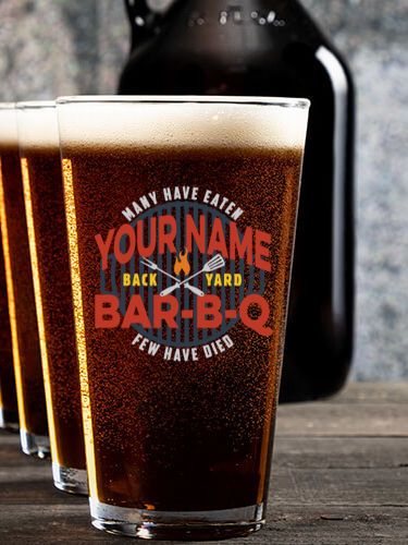 Few Have Died BBQ : Growler Pint Glass Gift Sets - Color Printed
