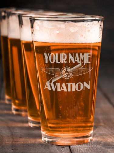 Aviation : Pint Glasses - Engraved