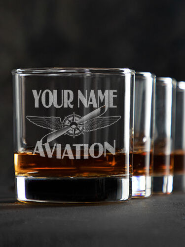 Aviation : Rocks Glasses - Engraved
