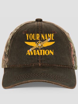 Aviation : Embroidered 2-Tone Camo Hats