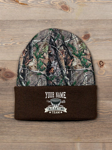 Tailgating Team : Embroidered 2-Tone Camo Cuffed Beanie