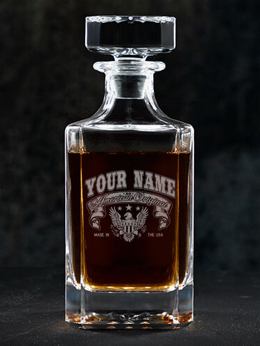 American Original : Whiskey Decanter - Engraved