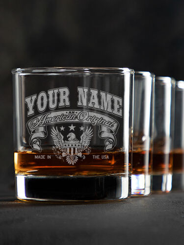 American Original : Rocks Glasses - Engraved
