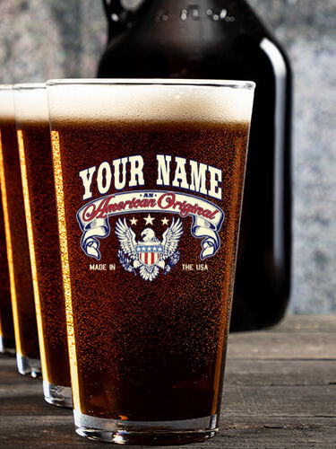 American Original : Growler Pint Glass Gift Sets - Color Printed
