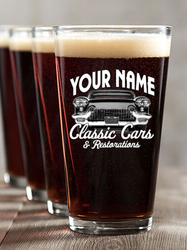 Classic Cars : Pint Glasses - Color Printed
