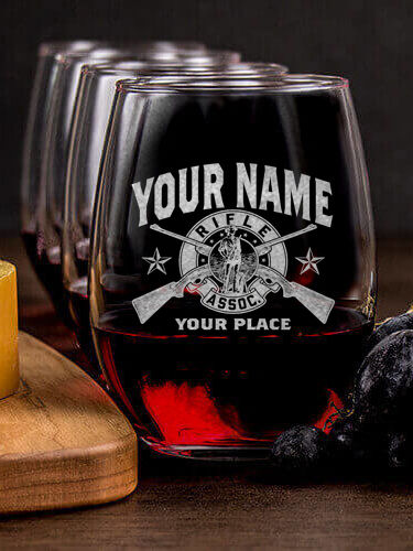 Rifle Association : Cheese Board Wine Glass Gift Sets - Engraved